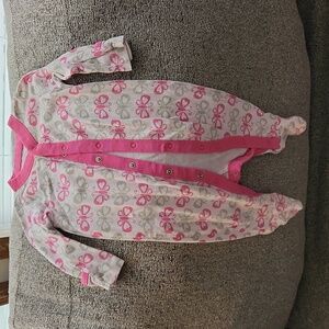 Old Navy Pink and Gray Butterfly Footie